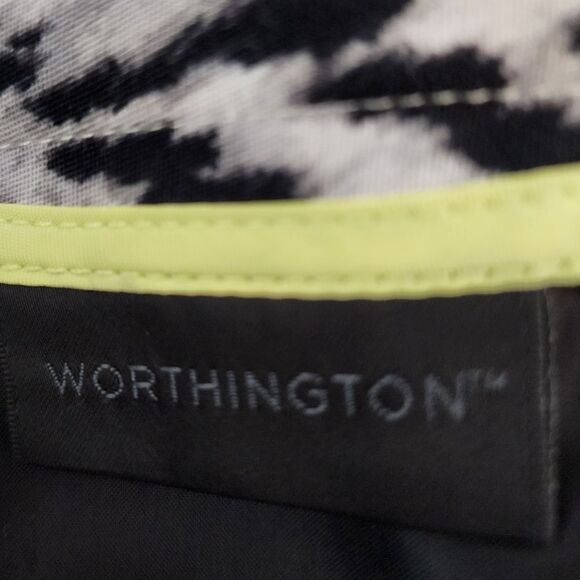 WORTHINGTON WOMENS SKIRT ANIMAL PRINT PENCIL LINED SKIRT BLACK SIZE 10 - Picture 4 of 6